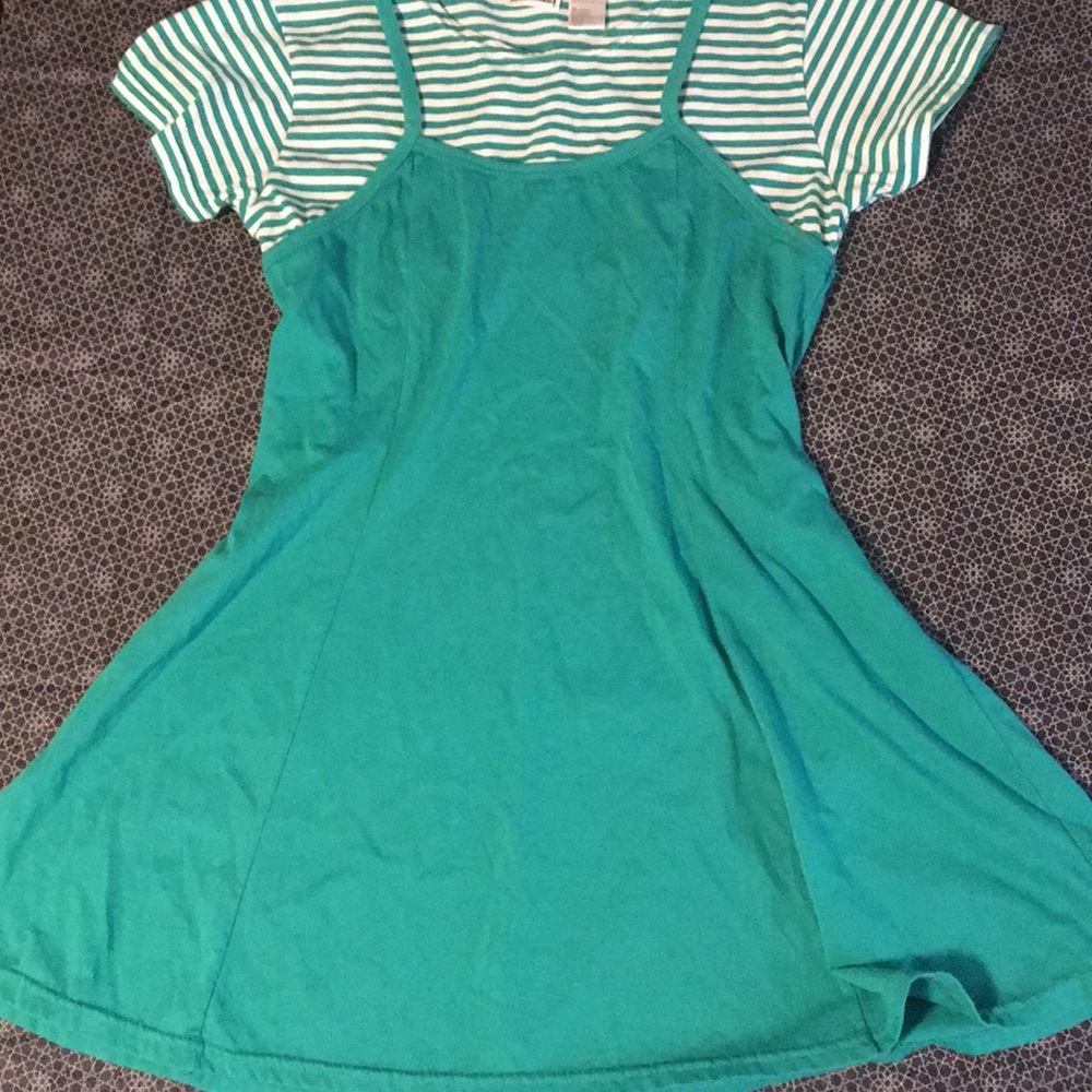 VINTAGE teal tee shirt two in one dress
